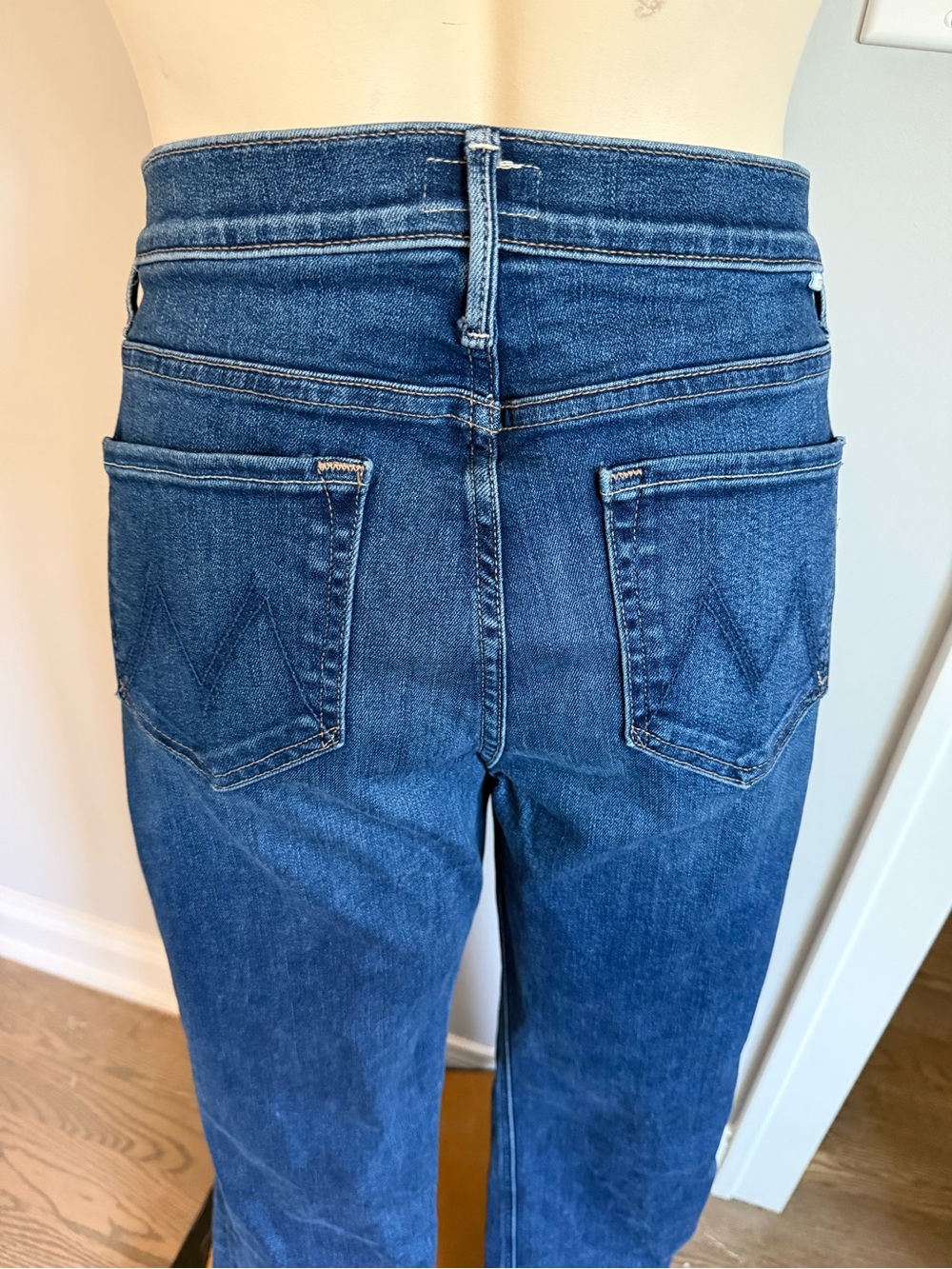 MOTHER Dark Blue High-Rise Wide Leg Jeans - Picture 2 of 10